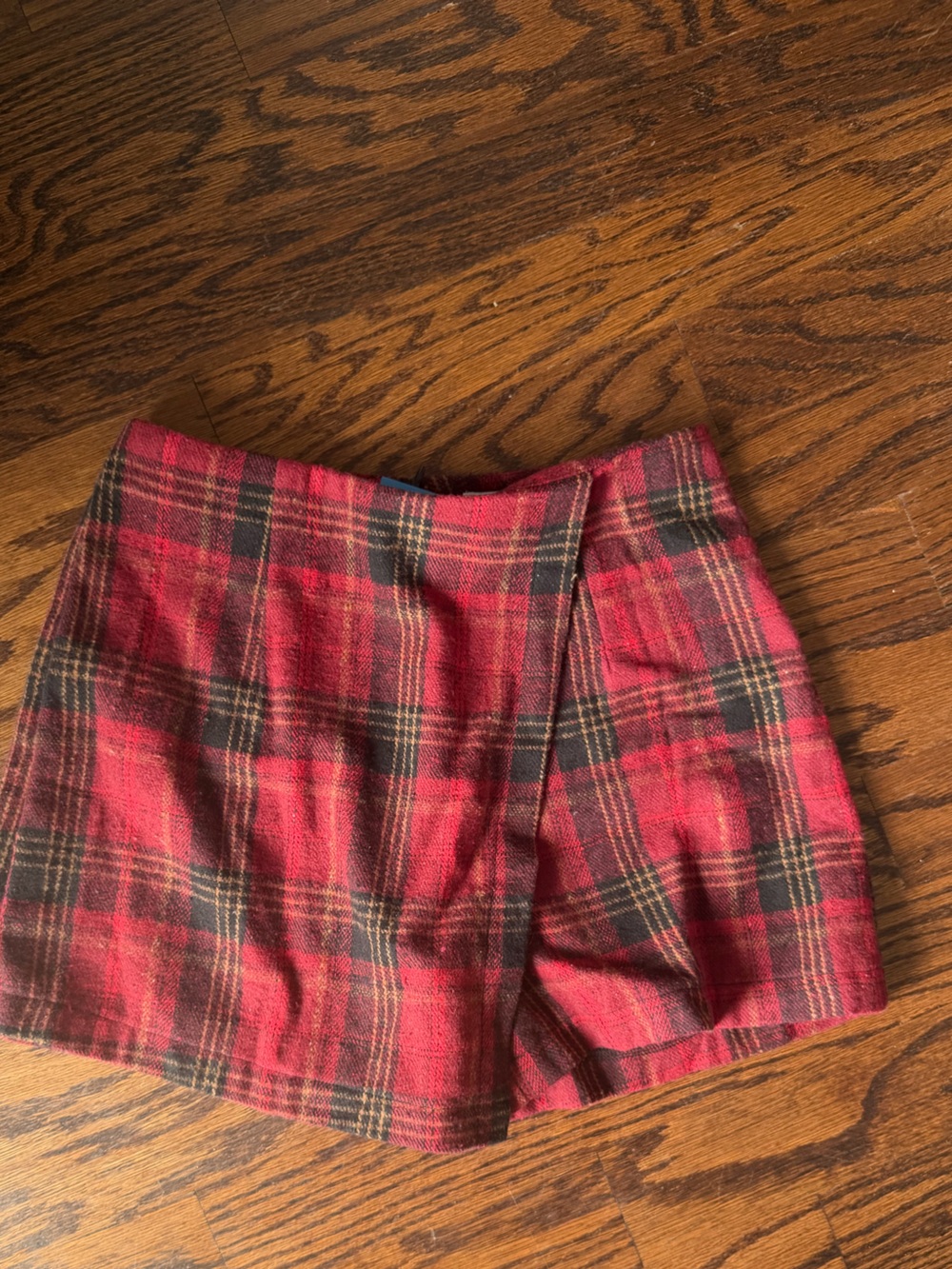 Cupshe Red and Black Plaid Skirt